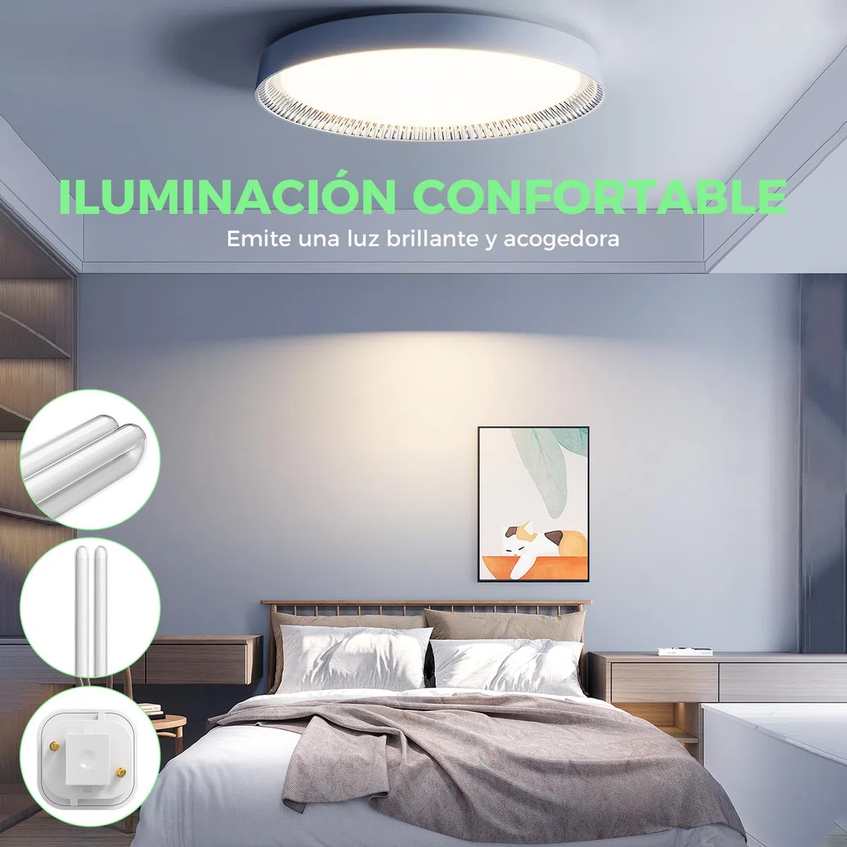 26W G24d-3 Bombillas PLC Tubo, 2 Pines Luz blanca 6500K CFL Lámpara, 1600LM, Fluorescentes de Bajo Consumo, No Regulable, Pack de 5