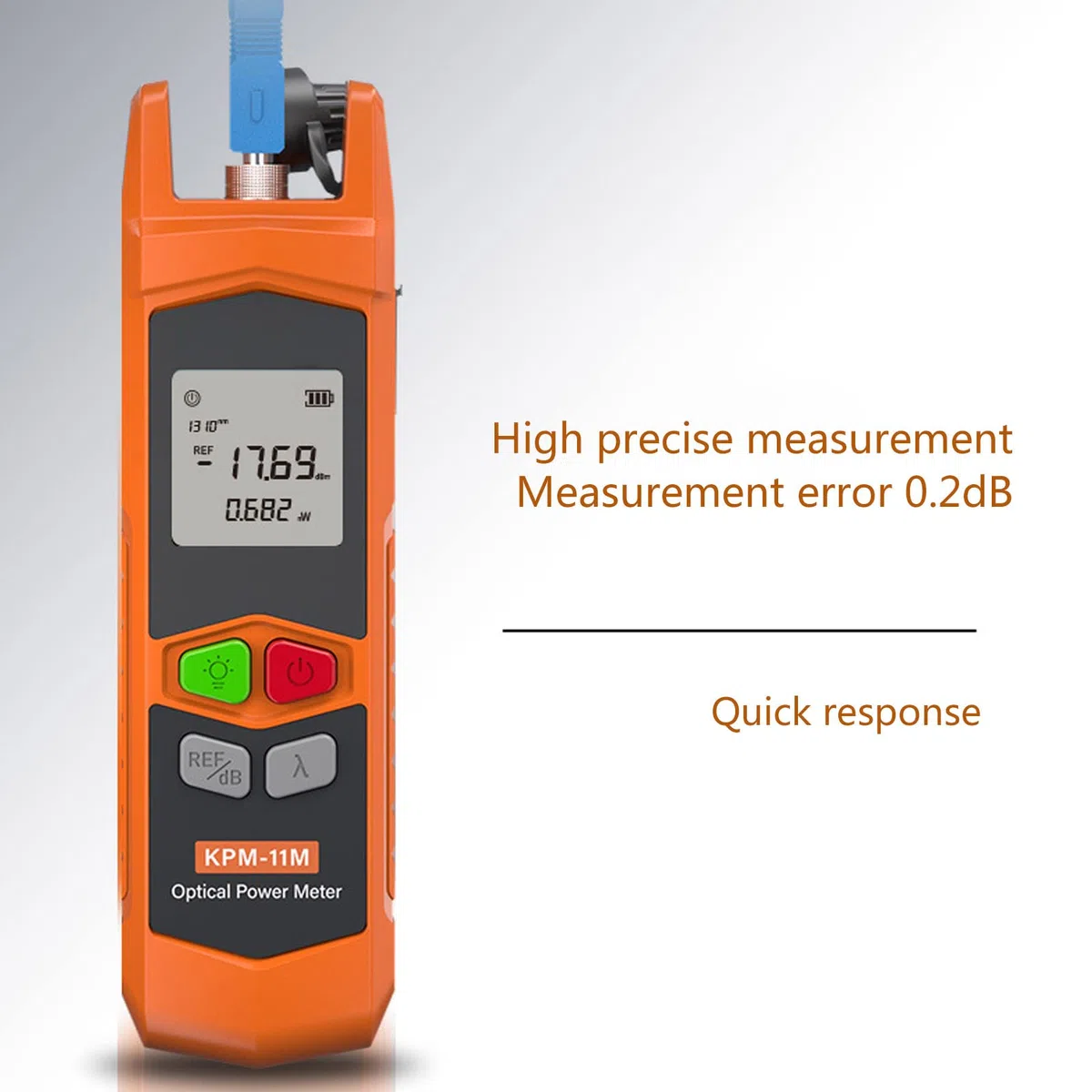 Mini Probador de Potencia óptica de Fibra, Medidor de Potencia óptica con Localizador Visual de Fallos, Probador de Cable de Fibra óptica de 7 Longitudes de Onda (KPM-11M-A-G)