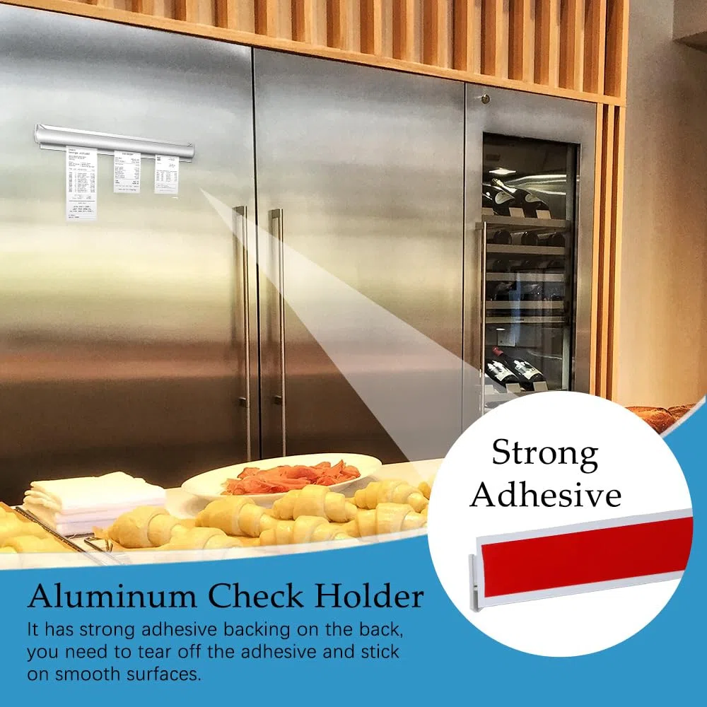 Sujeta Comandas Barra Hosteleria 3 Piezas Barra Porta Comandas Adhesivo 30cm Soporte Comandero Restaurante Comandero Pared para Pedido, Bar, Oficina