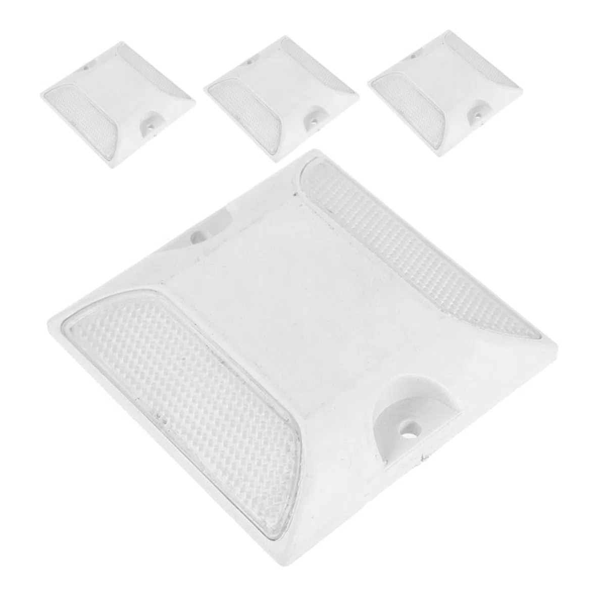 Marcadores Reflectantes de Carril para Caminos de Entrada, 4 Piezas de Plástico Blanco Alta Visibilidad Nocturna para Señalización Vial Segura
