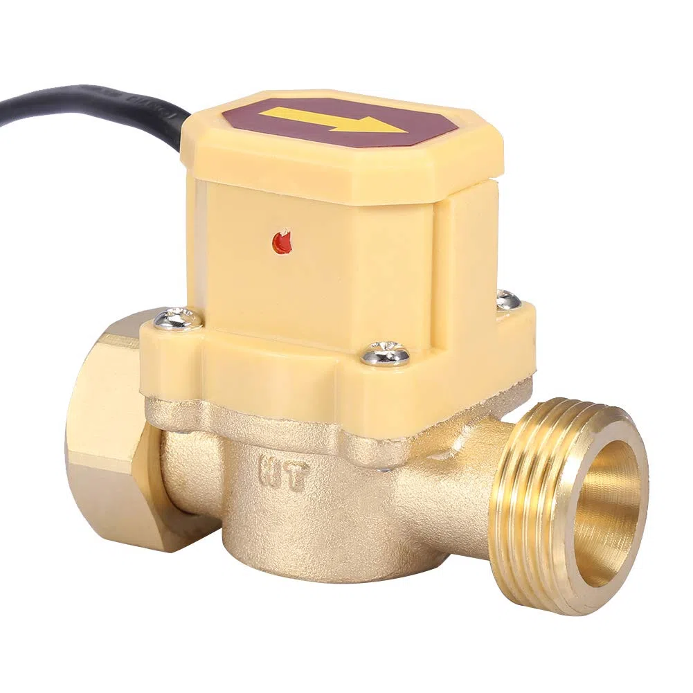 Interruptor del sensor de flujo de agua, G3/4-G3/4 Rosca Bomba de agua Sensor de flujo ajustable Presión Interruptor de control automático 220V, Sensor de interruptor de control de flujo de agua