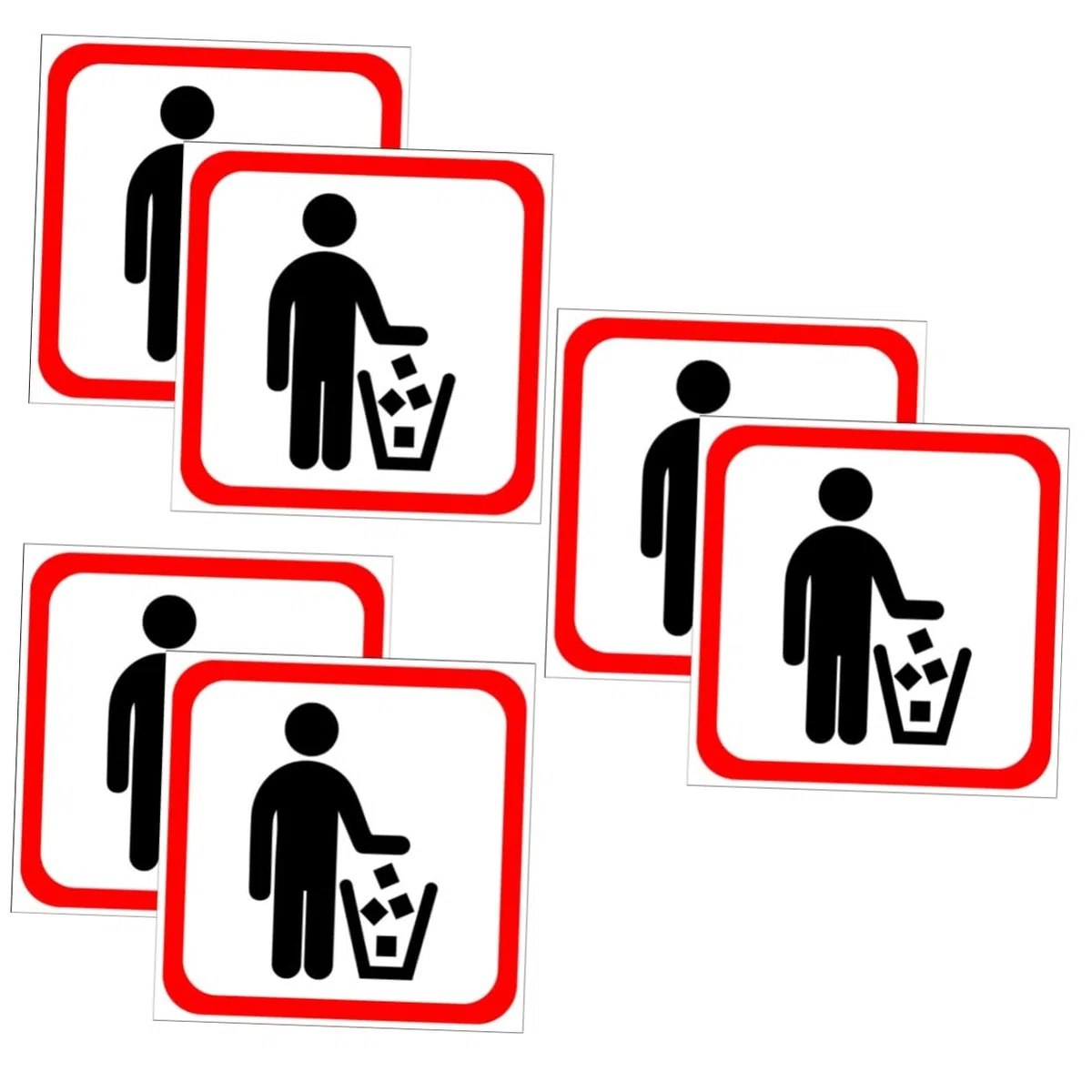 HOMSFOU 6piezas Pegatinas Decorativas Para Cubos De Basura Autoadhesivas Resistente Para Uso Casa y Oficina Fácil De Pegar y Quitar Diseños Creativos Para Personalizar Espacios