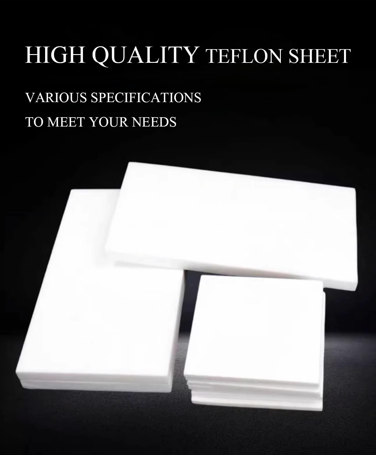 Lámina de PTFE Teflón, Lámina de teflón PTFE 200x200 mm 0,5-2 mm Blanco(1mm)