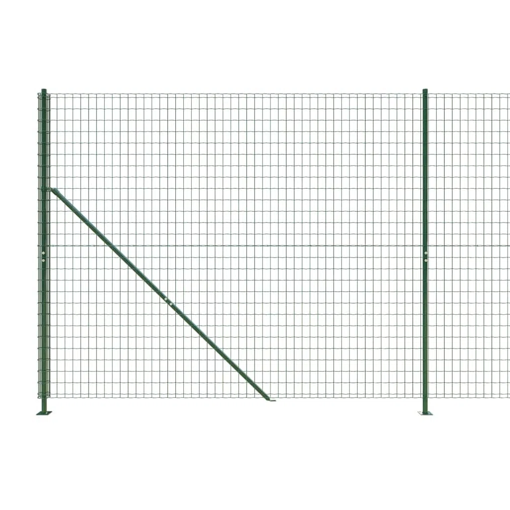 Valla de jardín de acero galvanizado de 1,6 x 10 m con revestimiento de PVC, valla de seguridad flexible para perros, camping, pastos, recintos para mascotas