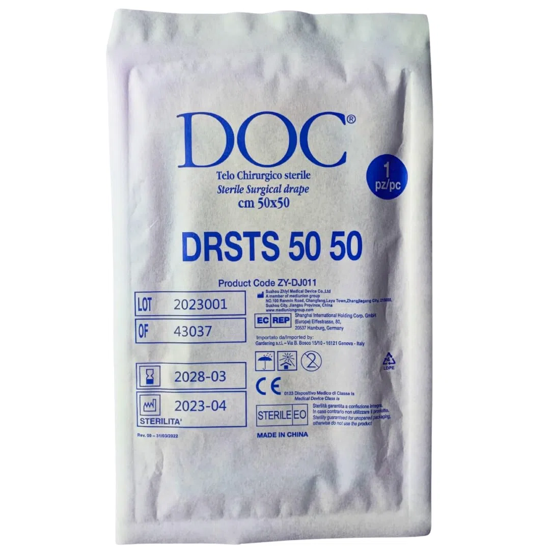 DOC Toallas estériles quirúrgicas de TNT (textil no tejido) de 50 x 50 cm, paquete de 10 unidades, tela quirúrgica desechable impermeable de TNT + PE (10 unidades)