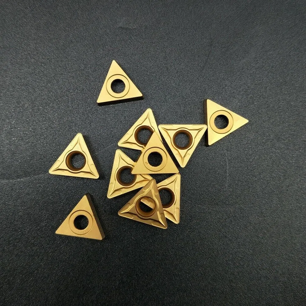 Juego de insertos de carburo, 10 piezas TCMT16T308 TCMT32.52 Herramienta de torno de inserción de carburo Brocas indexables, para mecanizado de corte de metal