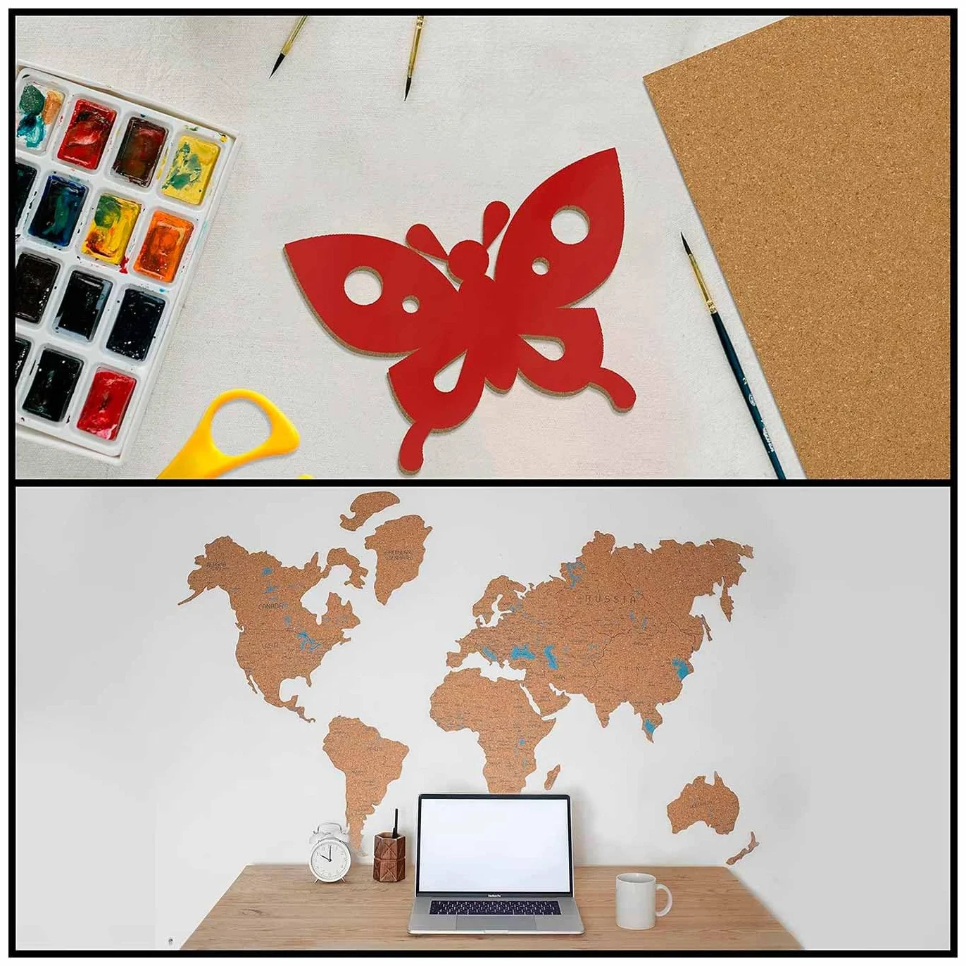 Acan Tradineur - Pack de 3 Láminas de Corcho - Grosor de 2 mm - Ideal para decoración, Manualidades y organización - 30 x 40 cm