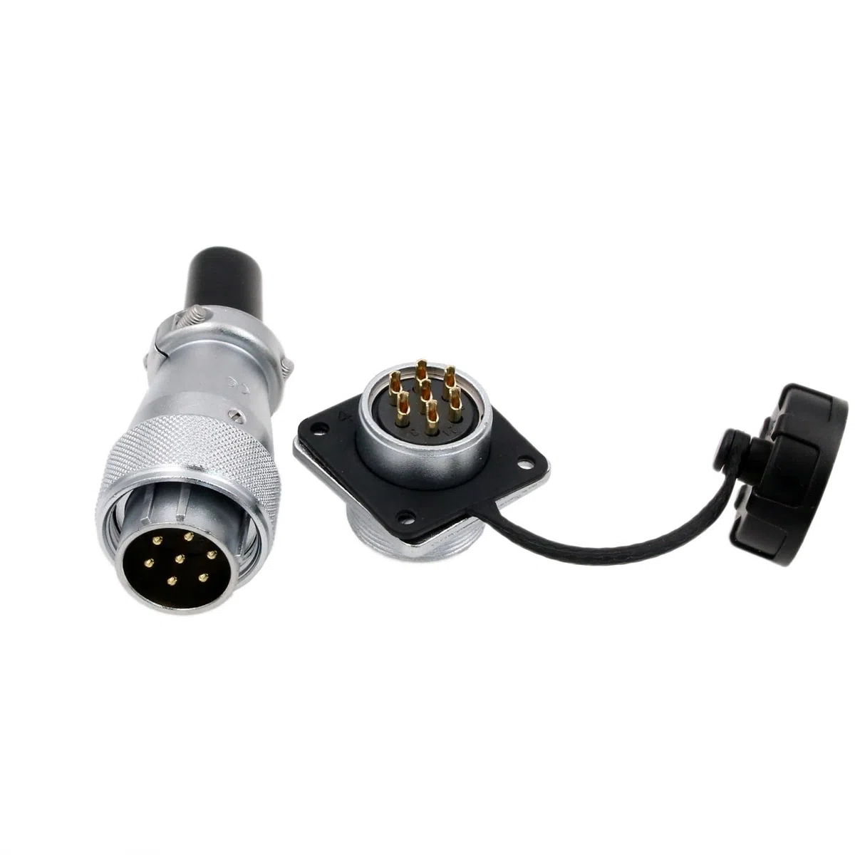 HangTon WS20 Conector eléctrico de 7 pines 10 A prueba de polvo Heavy Duty Industrial Aviation Circular Metal Solar Automotive Aplicación al aire libre