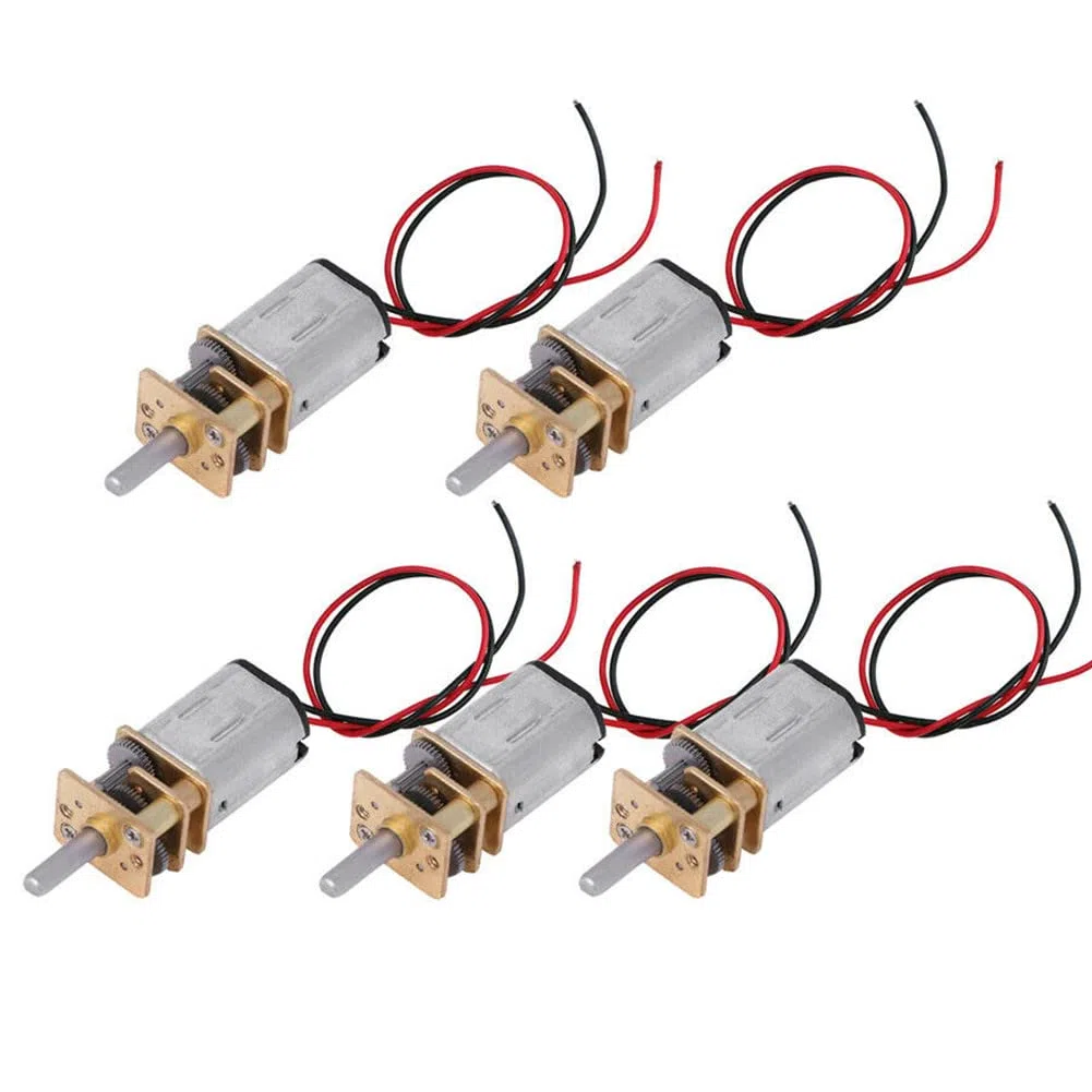 TECKEEN 5 reductores de engranajes micro mini N20 DC 3V -6V, velocidad lenta, caja de cambios de metal, juguete reductor