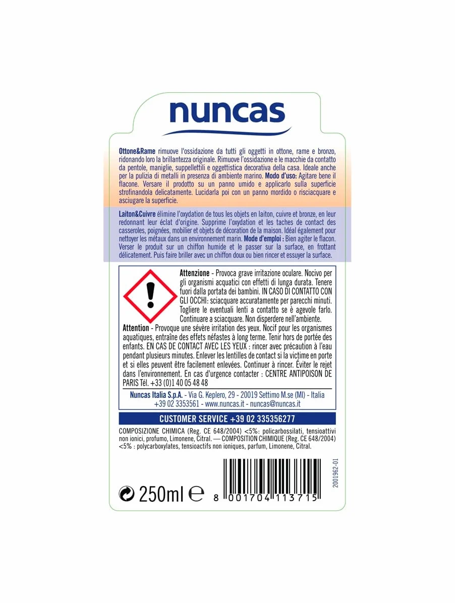Nuncas Crema de latón y cobre, 250 ml