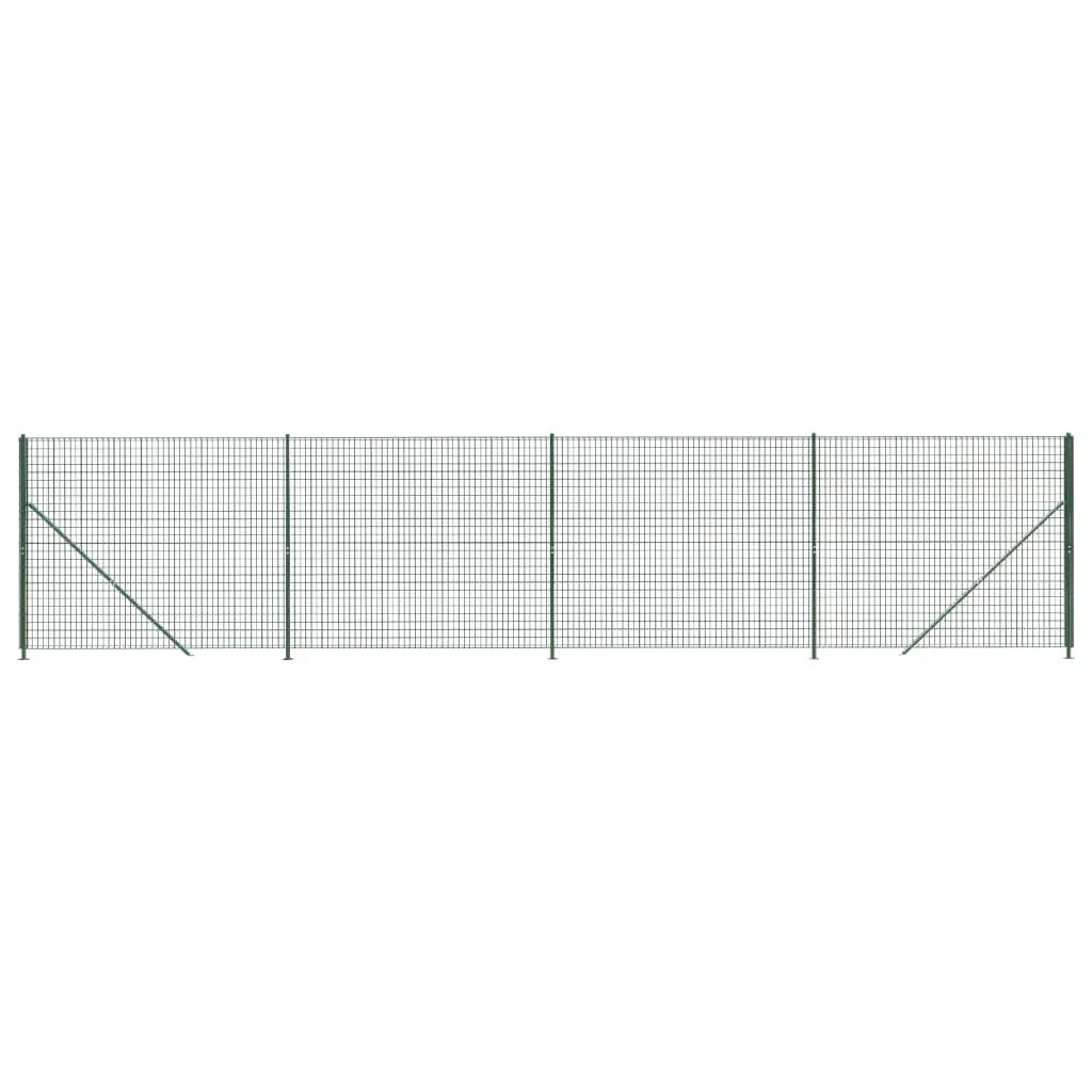Valla de jardín de acero galvanizado de 1,6 x 10 m con revestimiento de PVC, valla de seguridad flexible para perros, camping, pastos, recintos para mascotas