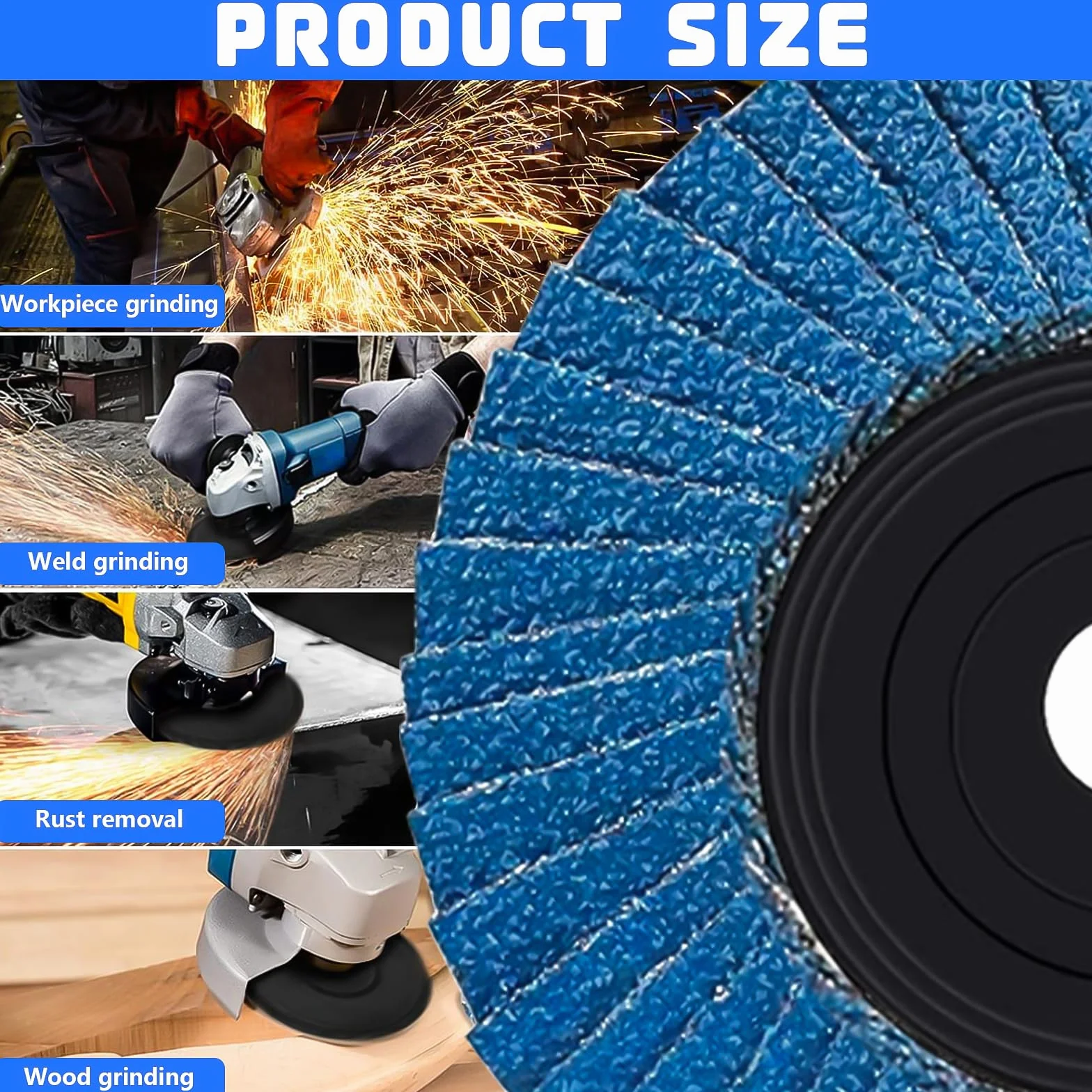 12 discos de láminas, discos de 76 mm, grano 40/60/80/120, discos de láminas, adecuado para amoladoras angulares y máquinas pulidoras (azul)