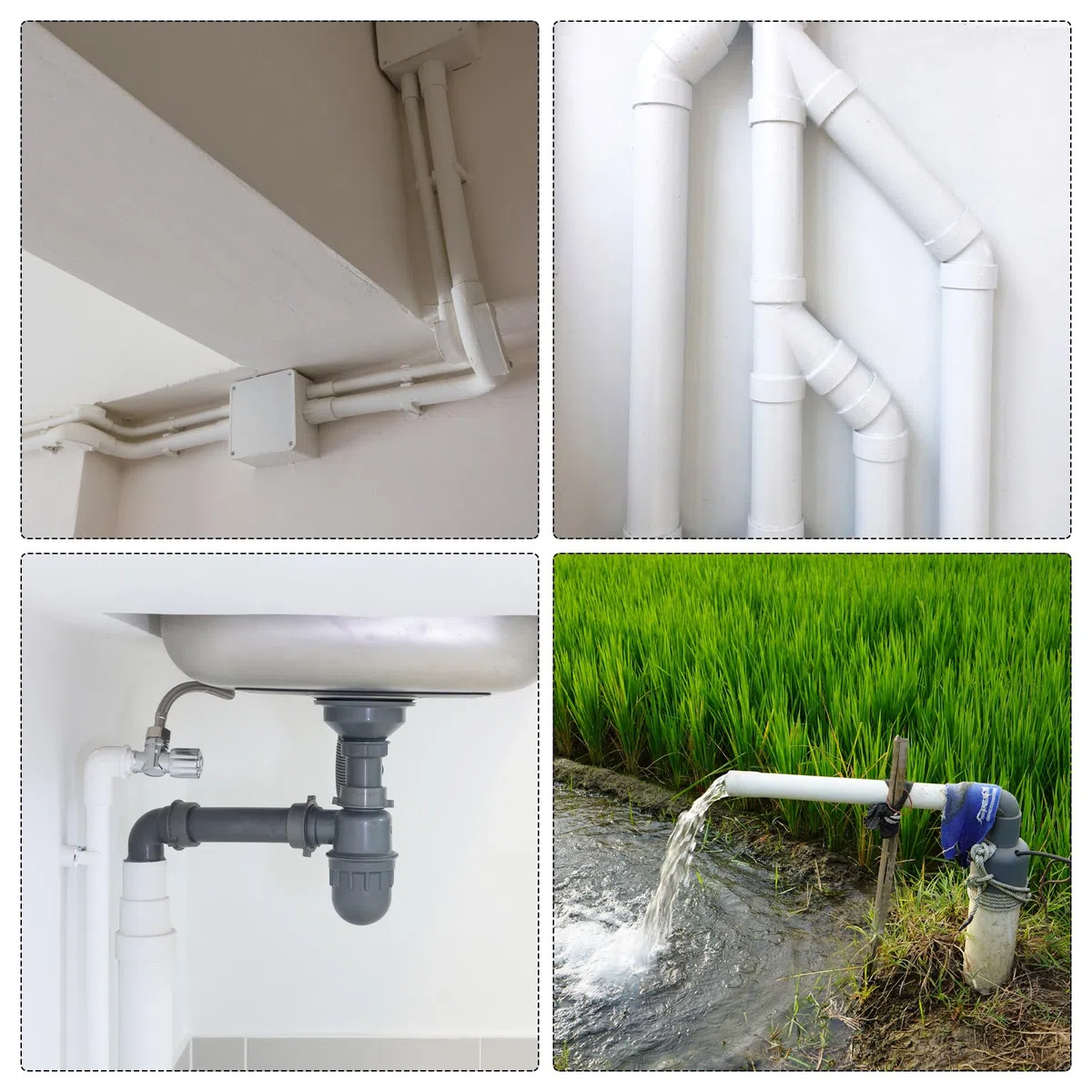 3 Piezas De Tubo Rígido De PVC De 16mm x 20mm 24" Tubo Plástico Redondo De Alto Impacto Para Drenaje [Para Invernadero Jardín Hogar HVAC Fontanería] - Blanco